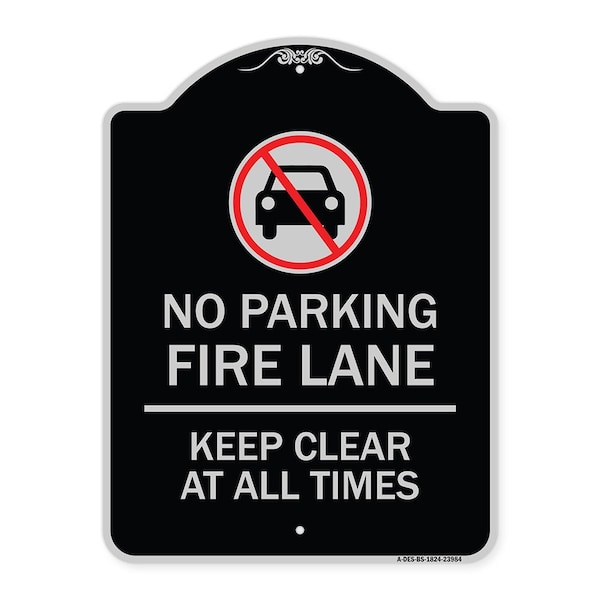 Signmission Fire Lane Keep Clear All Times W/ Graphic Heavy-Gauge Aluminum Sign, 24" x 18", BS-1824-23984 A-DES-BS-1824-23984 - main